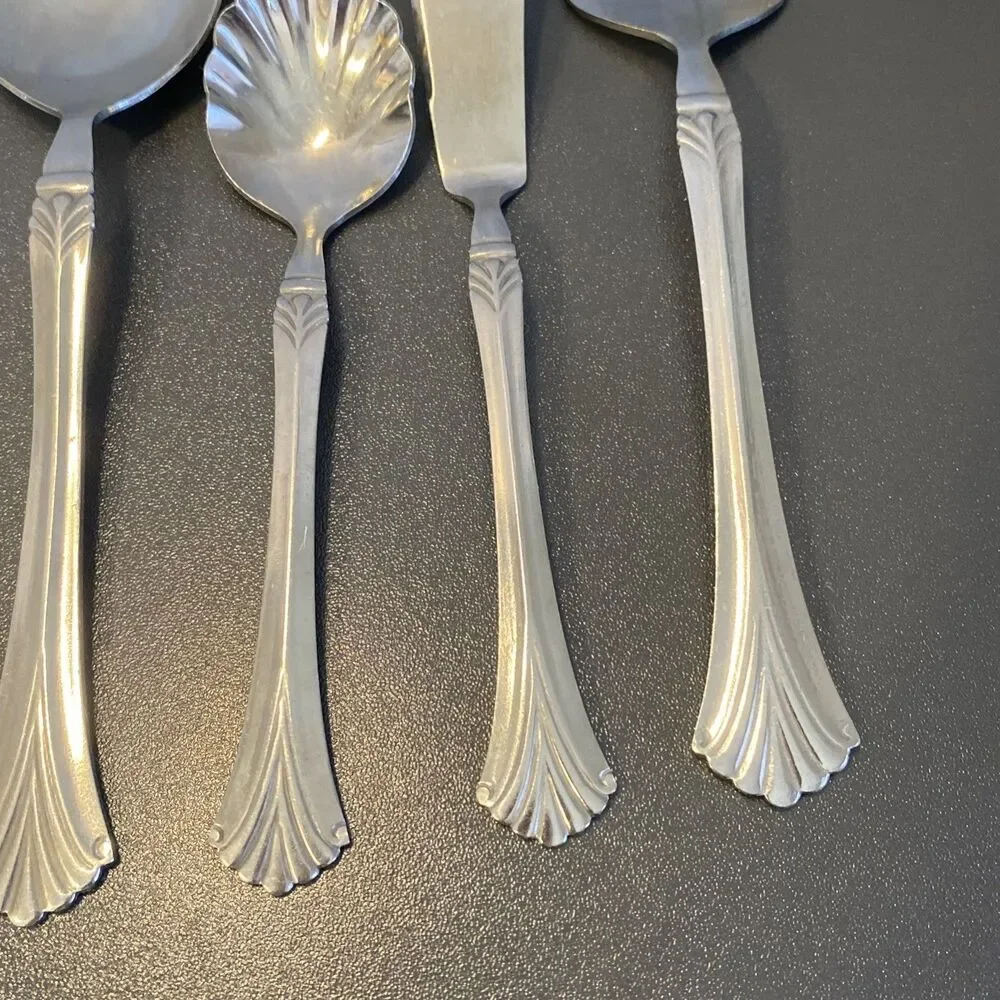Hampton Silversmiths Hostess Serving Set 5 Pcs Fork Spoons Butter Knife